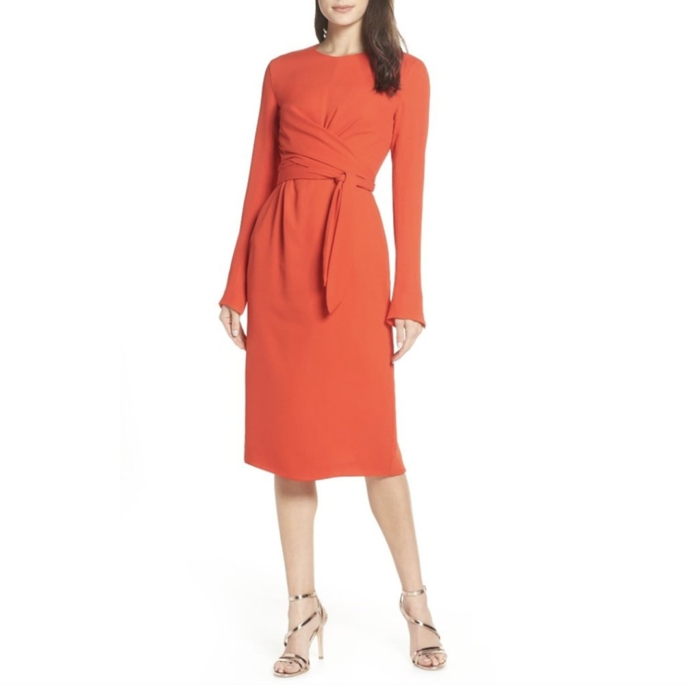 NWT Fame and Partners | The Peridot Open Back Dress Size 12 Orange Nordstrom
